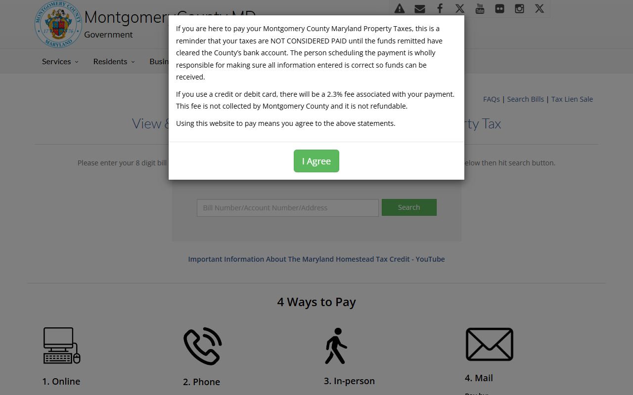 Montgomery County tax lookup portal for Bethesda property records