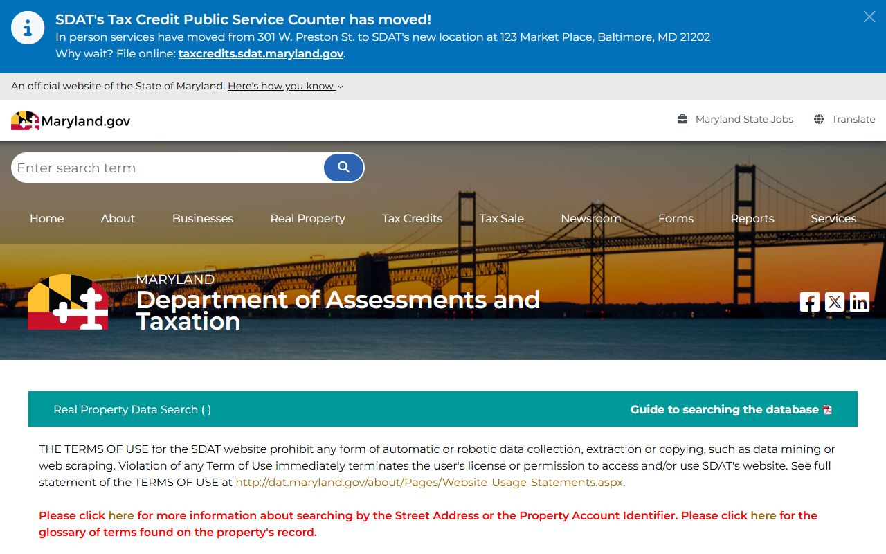 SDAT Real Property Search for Waldorf Charles County property records