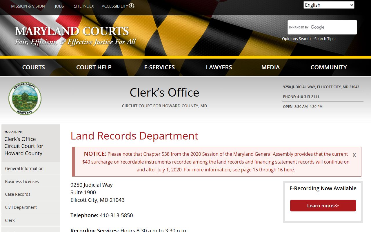 Howard County land records online access