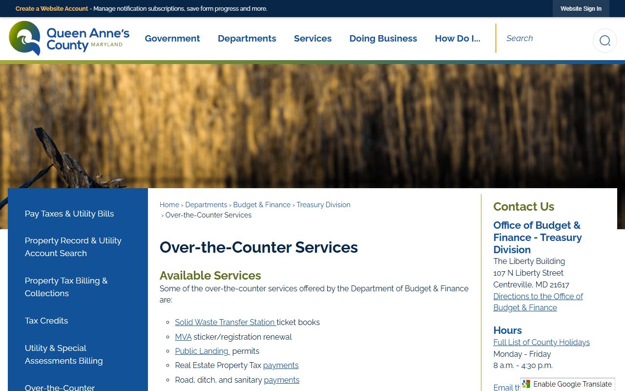 Queen Anne's County Finance office property records stamp